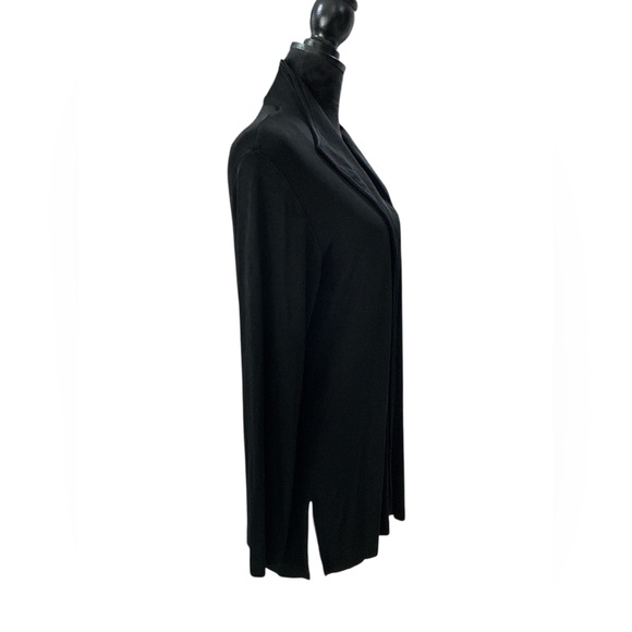 Chico's Travelers Black Open Front Jacket Cardigan Size 2 L Wrinkle Resistant - Picture 2 of 5